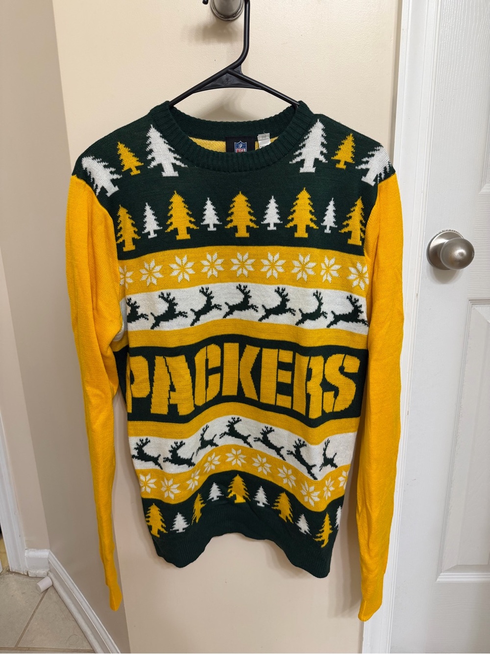 NFL Packers Green and Gold Holiday Crewneck Sweater
